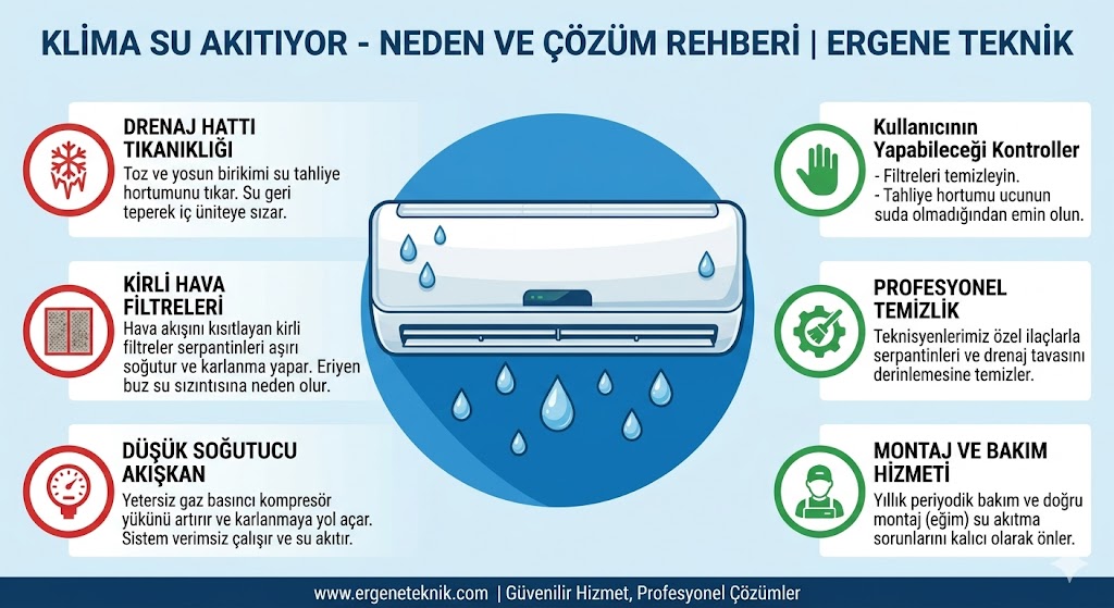 Klima Neden Su Akıtır? Klima Damlatma Sorunu Rehberi