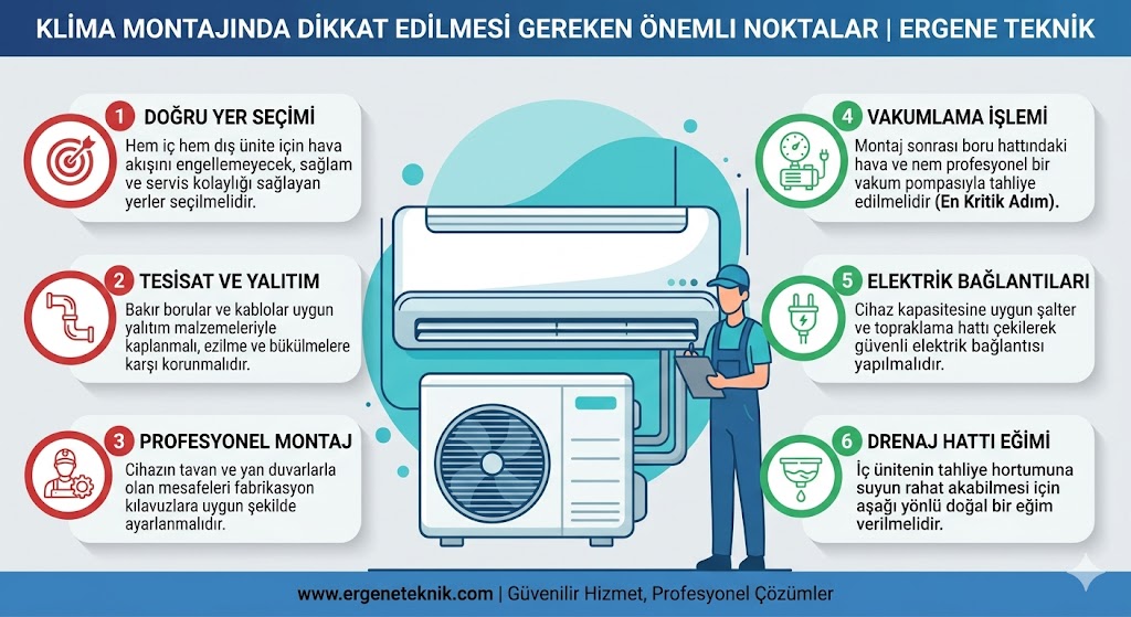 Klima Montajında Dikkat Edilmesi Gereken Önemli Noktalar